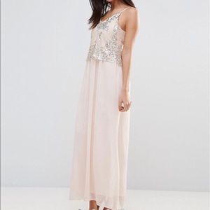 ASOS Club L Blush Sequin Maxi Dress